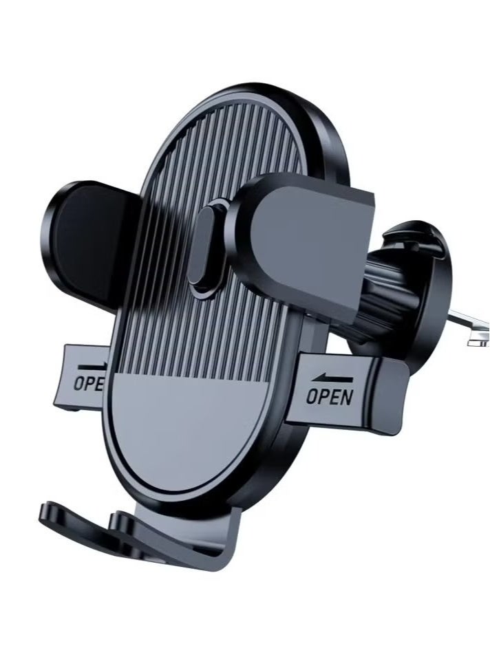 Dark Grey Mobile Holder for Car Air Vent – Adjustable Clip, Auto Lock, Stable Hook, Universal Fit for All Phones – Safe Driving in UAE  - Image 5