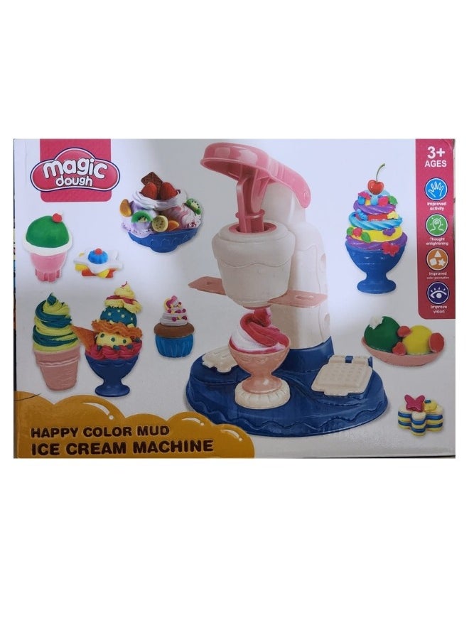 Clay ice cream machine toy with 26 pieces - multi-colored