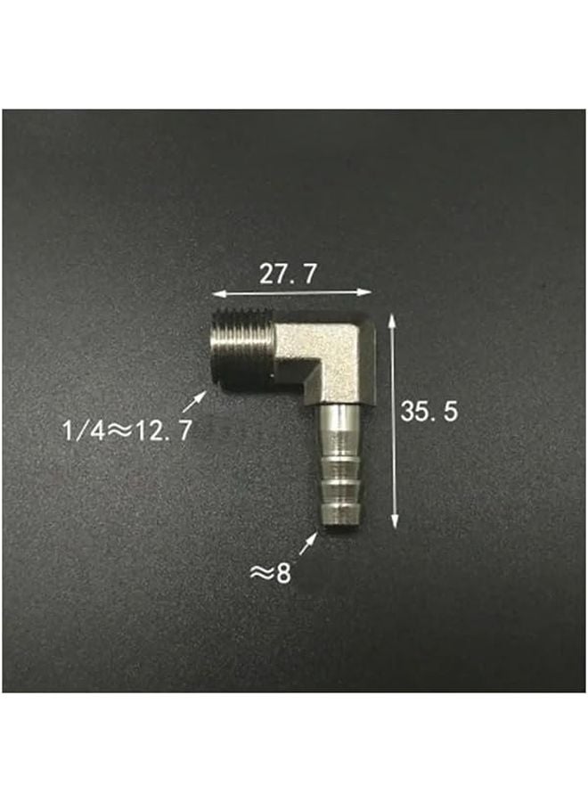 تركيبة كوع خرطوم من النحاس الأصفر المطلي بالنيكل مقاس 1/4 بوصة ذكر إلى 8 مم داخلية - Image 3