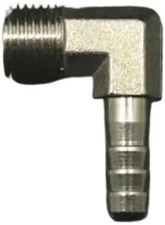 تركيبة كوع خرطوم من النحاس الأصفر المطلي بالنيكل مقاس 1/4 بوصة ذكر إلى 8 مم داخلية - Image 1