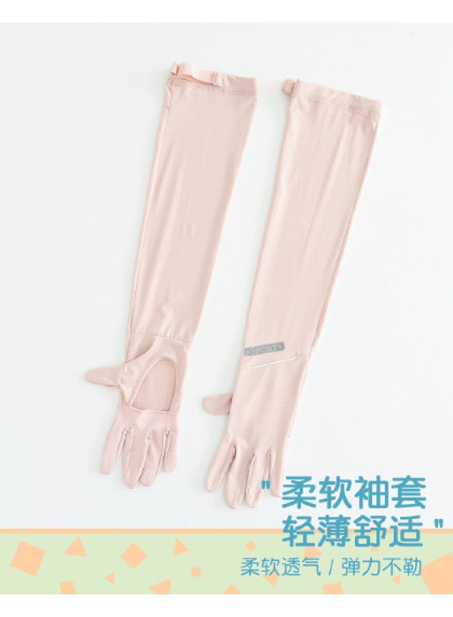 Bumblebee Parent-child Large Kids' Ice Sleeves With Finger Covers - Breathable Sun Protection Arm Sleeves For Driving, Outdoor Sports, Cycling & Windproof Use - Image 1