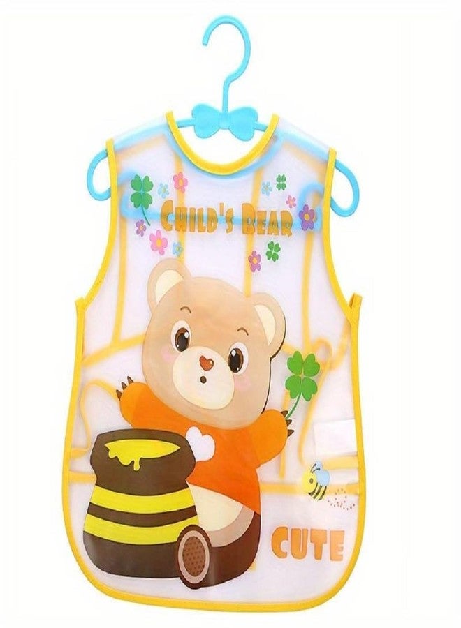 Ess Cubes Enterprise Cartoon Animal Waterproof Reusable Plastic Silicone Baby girl boys Bibs Apron for Lunch Dinner Breakfast Feeding Babies Unisex Children fast dry Mix Color 6+ Months (8) - Image 4