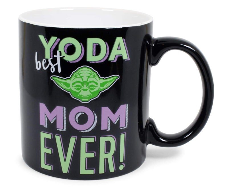 Exclusive Star Wars Yoda Best Mom Ever Ceramic Coffee Mug  Mothers Day Gift Idea  Disney Kitchen Accessories and Drinkware For Home Bar Set  Holds 20 Ounces