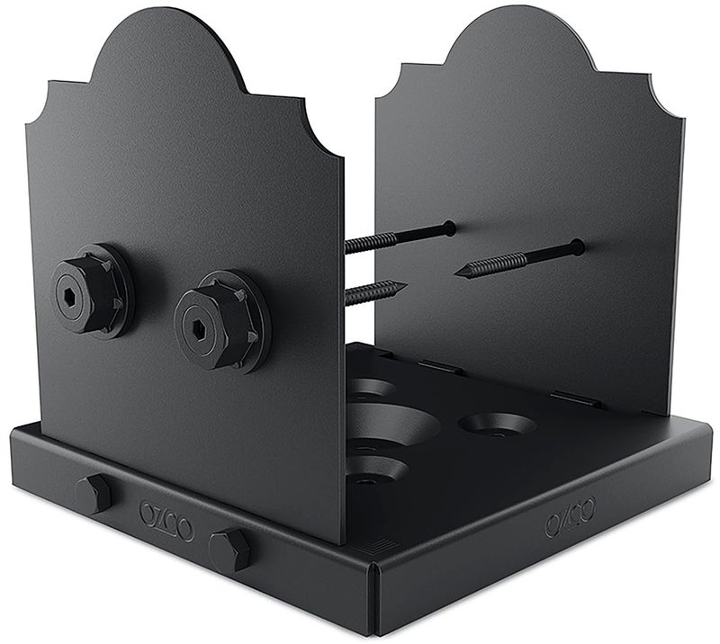 Ozco Laredo Sunset Lite 8x8 Post Base Kit, Includes Decorative Plates, Hex Cap Nuts, OWT Timber Screws, Galvanized Steel for Pergolas | 56624 - Image 1