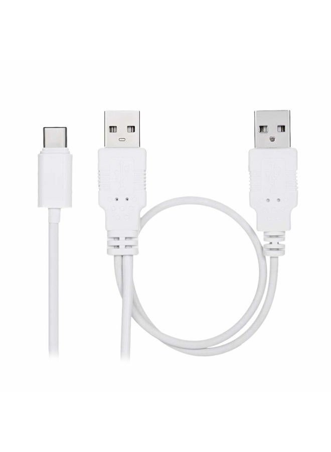 Chenyang كابل USB 3.1 نوع C USB-C إلى مزدوج A ذكر طاقة إضافية بيانات Y للهاتف المحمول والقرص الصلب 60 سم أبيض - Image 3