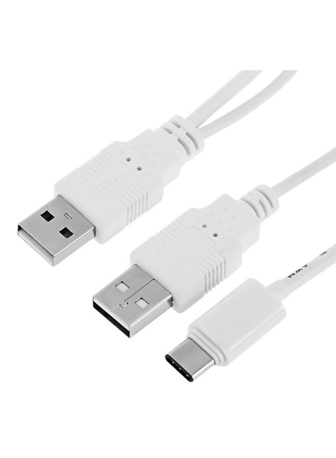 Chenyang كابل USB 3.1 نوع C USB-C إلى مزدوج A ذكر طاقة إضافية بيانات Y للهاتف المحمول والقرص الصلب 60 سم أبيض - Image 5