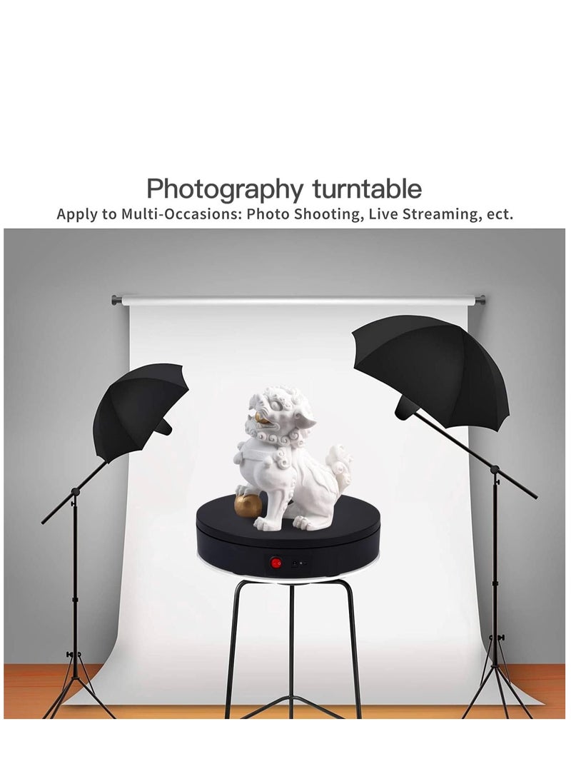 SYOSI Motorized Rotating Display Stand, 360 Degree Electric Rotating Turntable for Photography Products Display£¬Live Video Show,Remote Control Angle, Speed (Black, 11.8inch / 176Lbs Load,Wireless) - Image 2