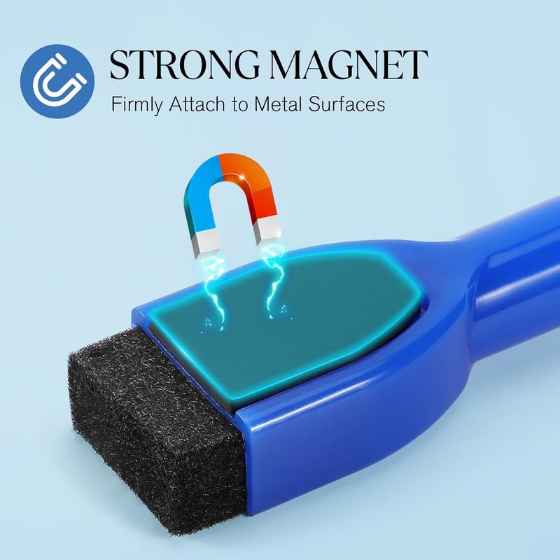 MaxGear Dry Erase Markers Fine Tip, Fine Point Dry Erase Markers With Eraser, Magnetic Dry Erase Markers, White Board Markers, Colorful Dry Erase Markers Low Odor For Office School, 8 Count - Image 4