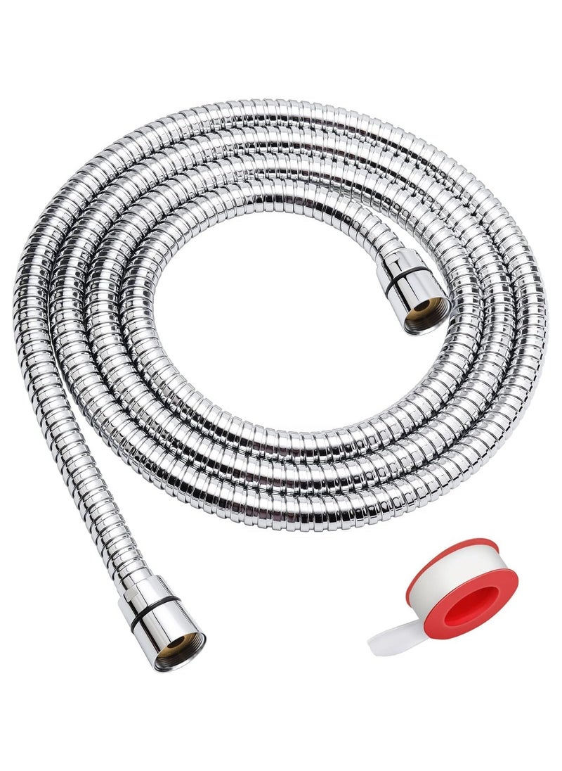 FIRST PRO First Pro 79-Inch Extra-Long Chrome Shower Hose with Filter, High-Pressure Handheld Shower Head Hose, Flexible & Durable with Solid Brass Connectors – Perfect for G1/2” Fittings 