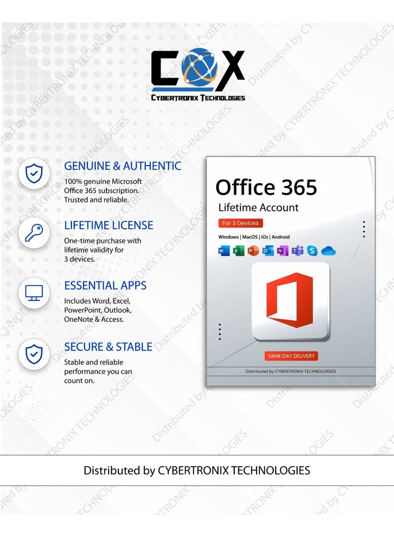 Quick Heal Office 365 Lifetime Account for 3 Devices  | Windows, Android, MAC, iOS & Online  + Quick Heal Antivirus pro for 3 Windows Device 1 Year | Digital Subscription | SAME DAY DELIVERY - Image 2