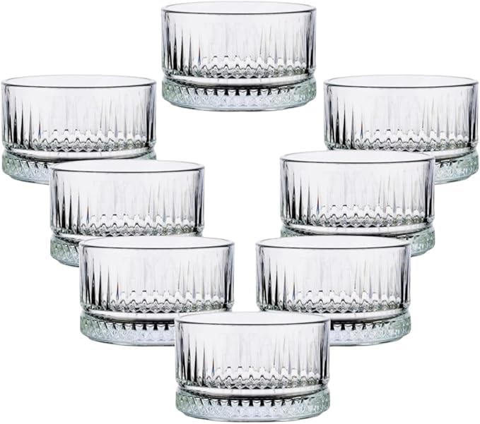 Red-Rubby Crystal Bowls Set for Kitchen Prep, Glass Pinch Bowls for Cooking and Serving, Great for Salad, Sauce, Dipping, Dessert and Side Dishes, Set of 6 - Image 5