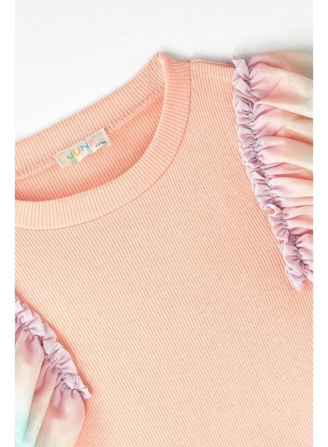 JUNE June Tulle Detailed Camisole Blouse Salmon