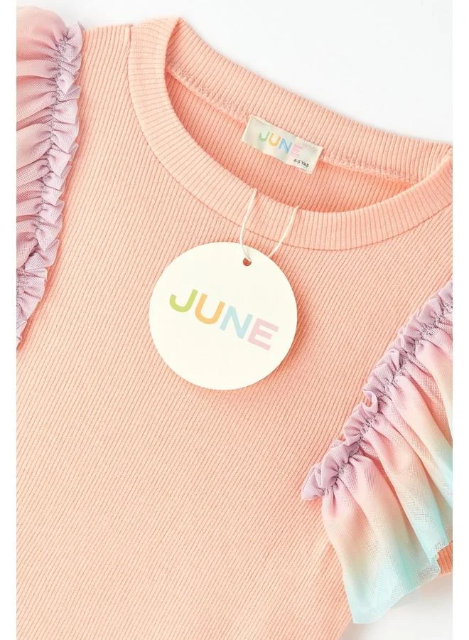 JUNE June Tulle Detailed Camisole Blouse Salmon