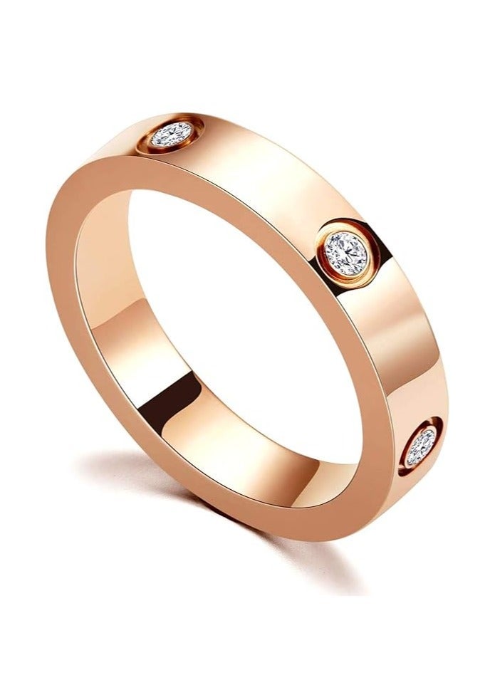 PAVOI 18K White Gold Plated Cubic Zirconia Promise Ring for Women – Stainless Steel Love Friendship Wedding Band Gift - Size 9 - Image 1