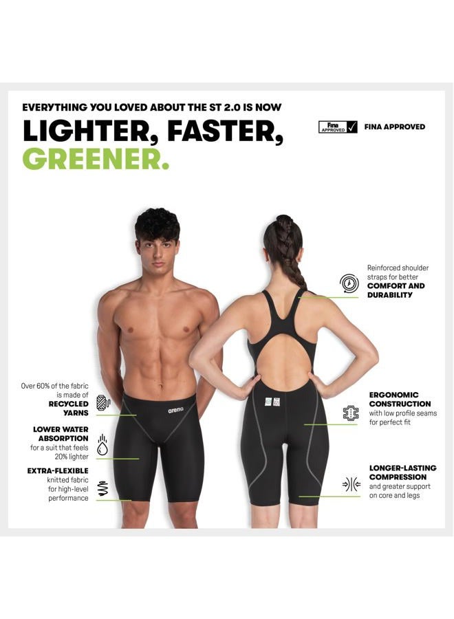 arena Powerskin ST Next Men's Racing Jammer Competition Swimsuit One Piece Athletic Swim Team Championship Tech Suit, Black, Size 30 - Image 4