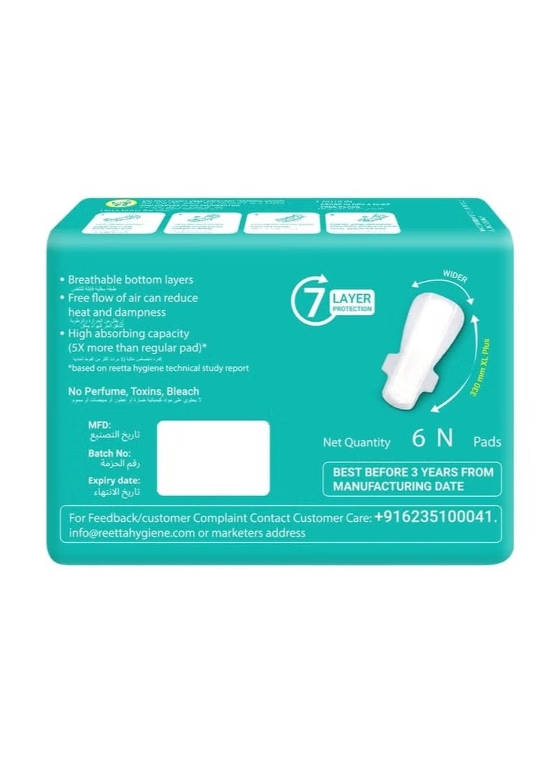 Colleen Ultra Thin 100% Breathable XL Pads 330 MM Heavy Flow Over Night Use 6Pads - Image 3