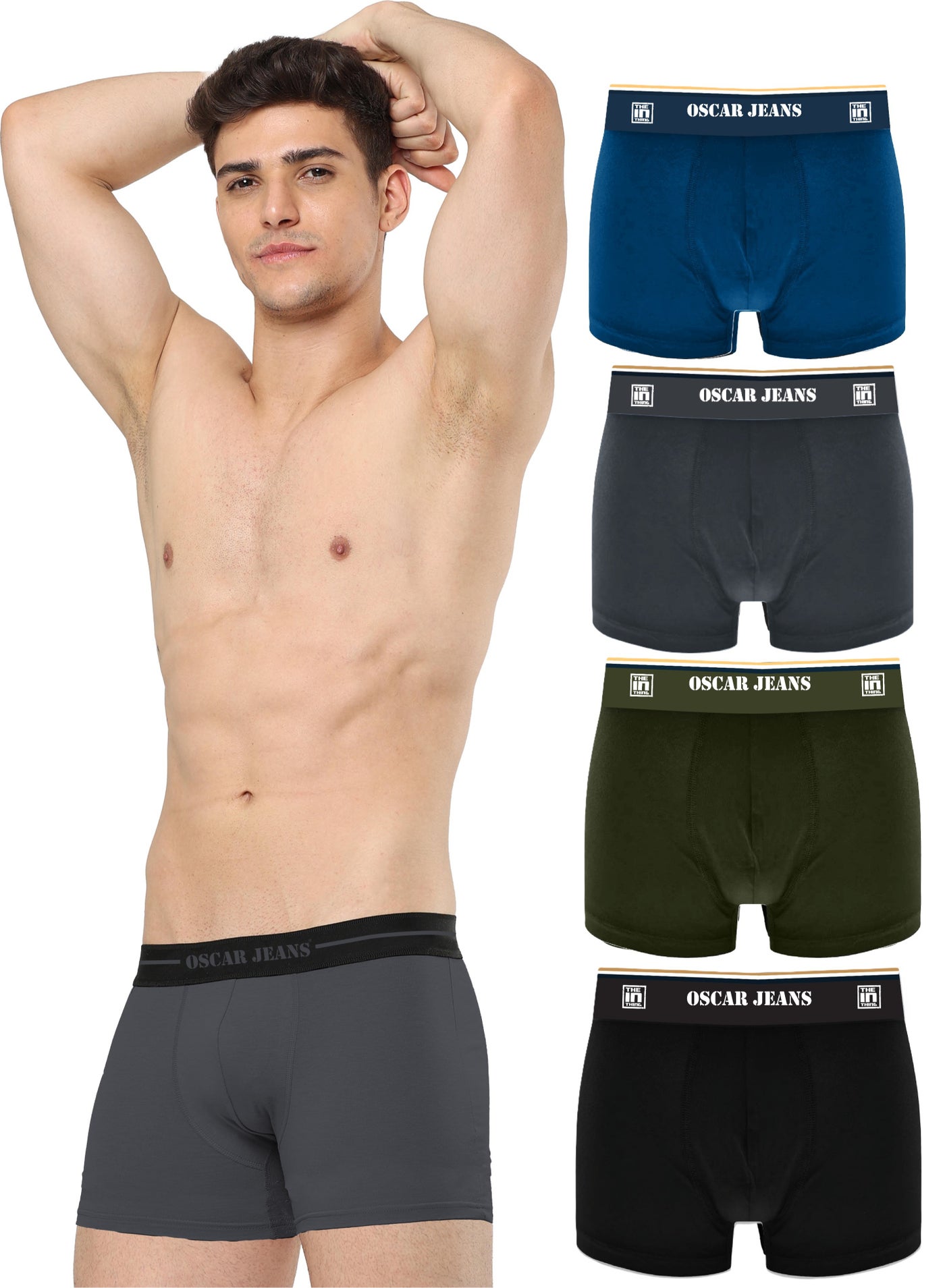 4-Pack Platinum Collection Men's Underwear Boxer Cotton Bamboo Lycra Soft Breathable Perfect for Gym Sports Athletics image 2