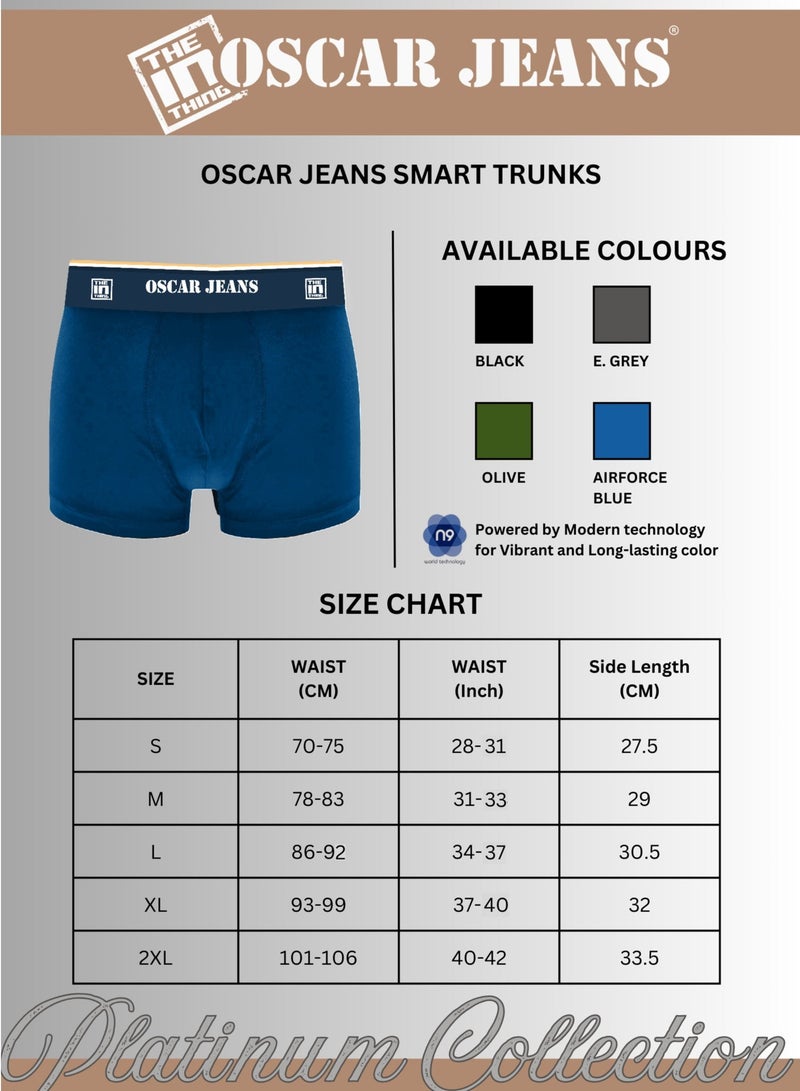 أوسكار جينز مجموعة من 4 بوكسرات ملابس داخلية رجالية من مجموعة بلاتينيوم مصنوعة من القطن والبامبو والليكرا ناعمة وجيدة التهوية مثالية للصالات الرياضية وألعاب القوى - Image 5