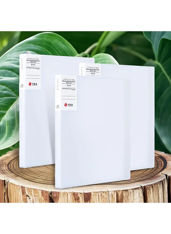 A4 White File Folder 30 Pages Art Collection Storage Album Document Organizer - Image 1