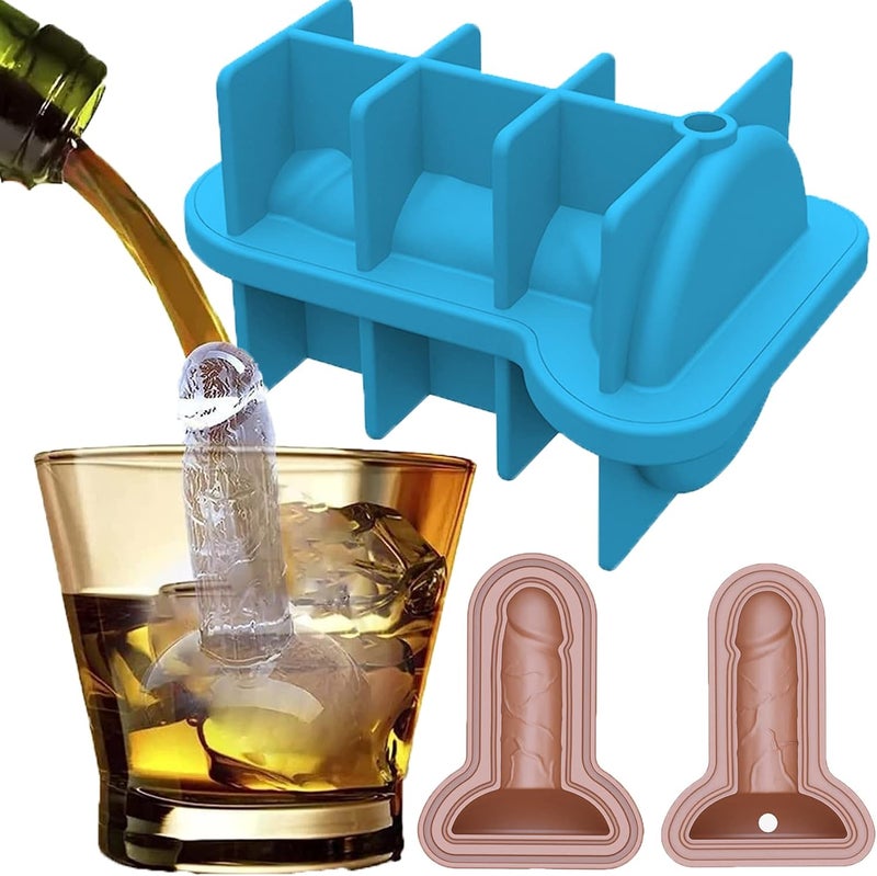 klarako Adult Prank Ice Cube Mold, Adult Ice Cube Tray, Adult Ice Cube Molds, Funny Ice Cube Tray for Gag Party Joke Gifts (Blue) - Image 1