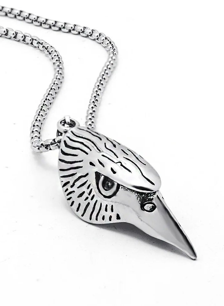 The Black Pearl Accessories Eagle Stainless Steel Silver Pendant Necklace For Him - Image 5