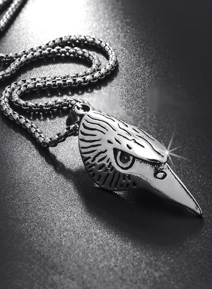 The Black Pearl Accessories Eagle Stainless Steel Silver Pendant Necklace For Him - Image 3