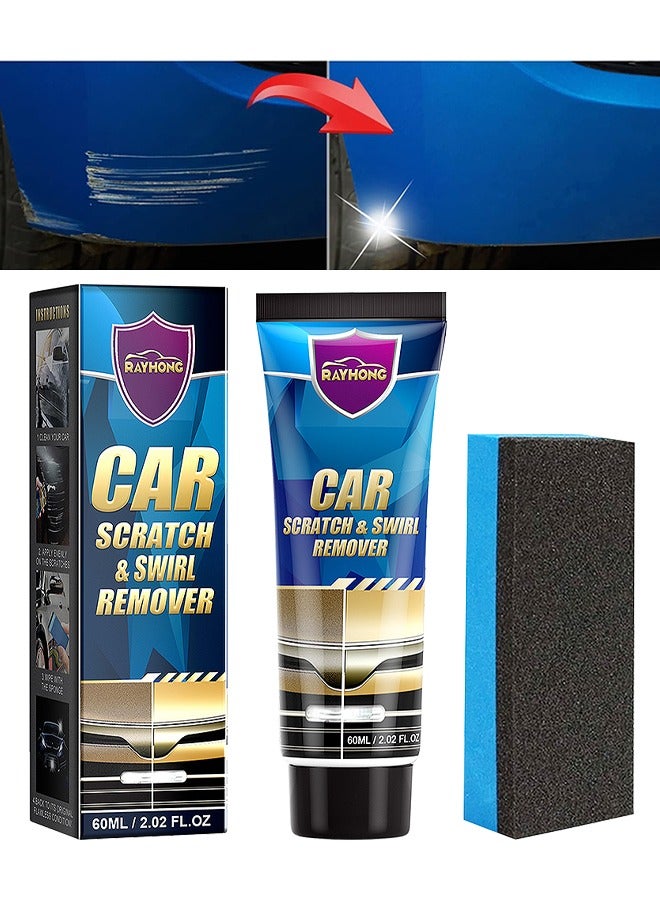Car Scratch And Swirl Remover With Sponge, Car Scratch Repair Polish Remover For Deep Scratches, 60ML - Image 1