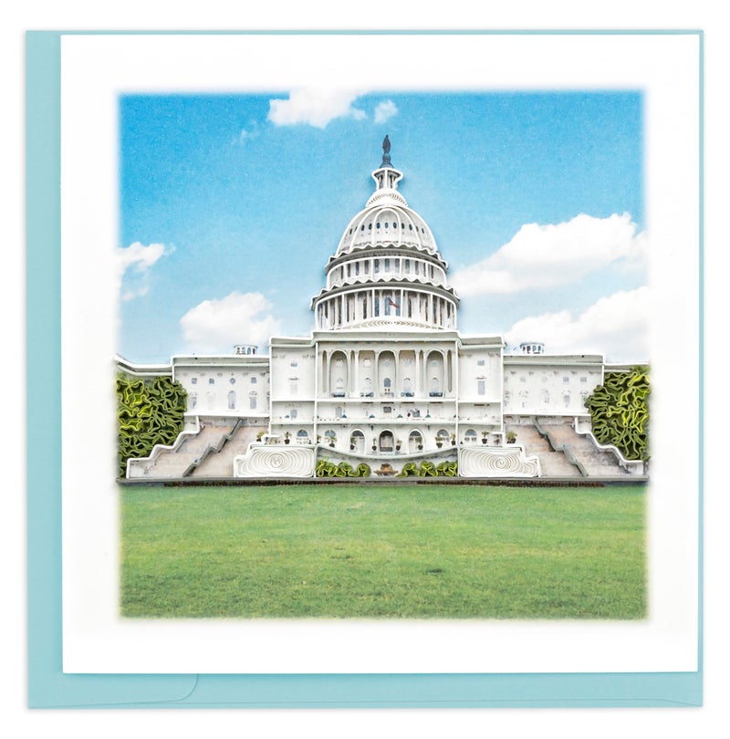 Quilling Card Handmade Quilled Capitol Building Greeting Card – 6x6 Inch Blank Card with Envelope – Fair Trade Verified – Unique Paper Art Keepsake for Any Occasion - Image 4