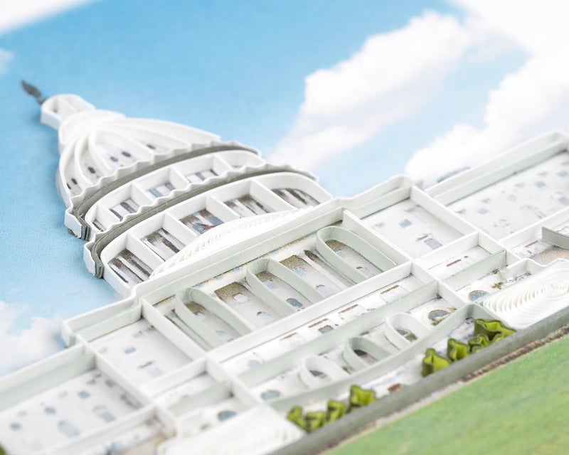 Quilling Card Handmade Quilled Capitol Building Greeting Card – 6x6 Inch Blank Card with Envelope – Fair Trade Verified – Unique Paper Art Keepsake for Any Occasion - Image 3