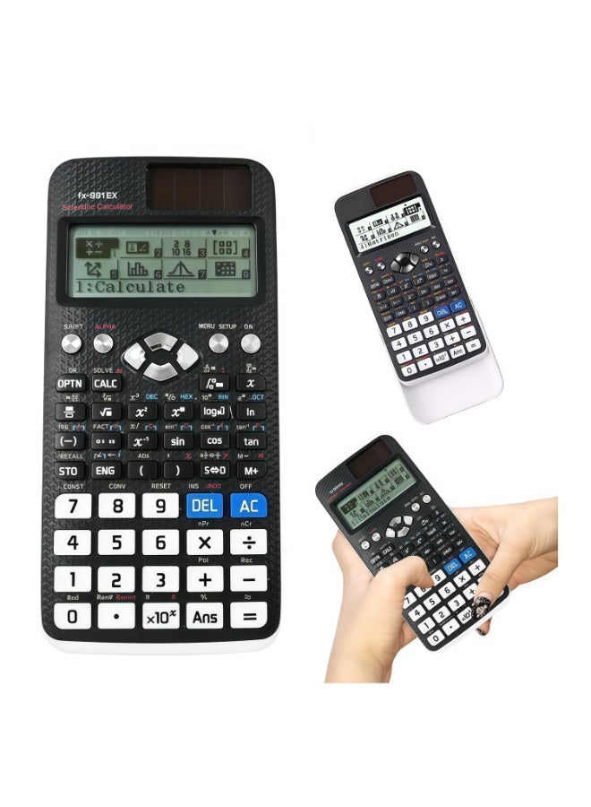 الآلة الحاسبة العلمية FX-991EX المزودة بـ 552 وظيفة، آلة حاسبة هندسية علمية محمولة، آلة حاسبة بشاشة LCD للطلاب والمعلمين ورجال الأعمال والمدارس والمكاتب – أسود - Image 1