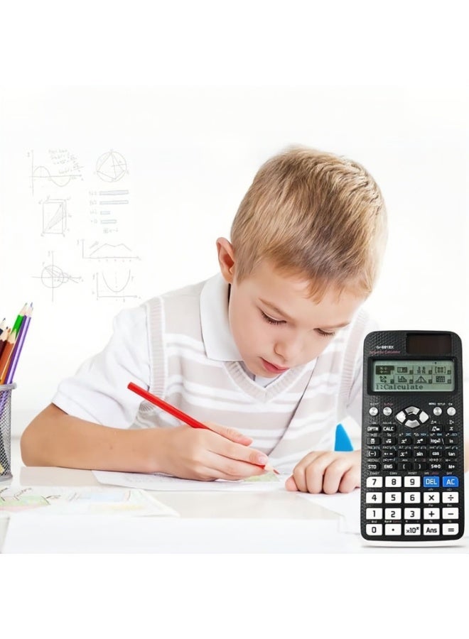 الآلة الحاسبة العلمية FX-991EX المزودة بـ 552 وظيفة، آلة حاسبة هندسية علمية محمولة، آلة حاسبة بشاشة LCD للطلاب والمعلمين ورجال الأعمال والمدارس والمكاتب – أسود - Image 2