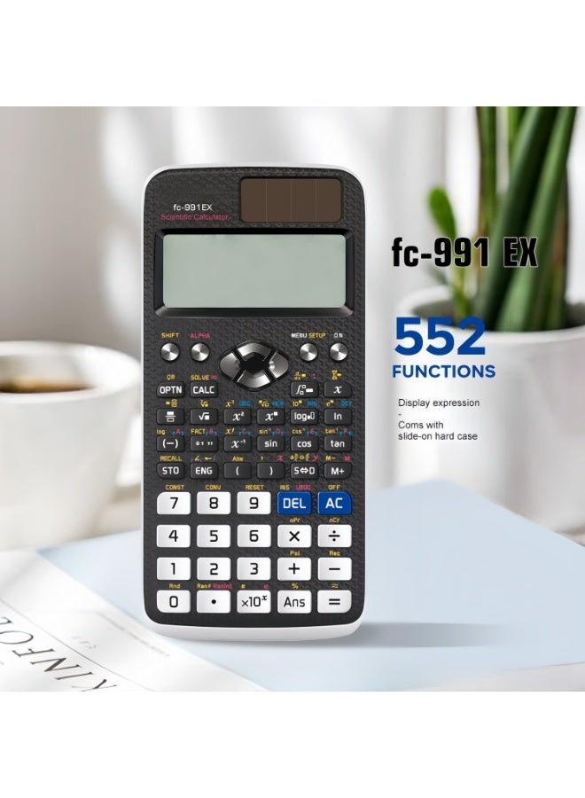 الآلة الحاسبة العلمية FX-991EX المزودة بـ 552 وظيفة، آلة حاسبة هندسية علمية محمولة، آلة حاسبة بشاشة LCD للطلاب والمعلمين ورجال الأعمال والمدارس والمكاتب – أسود - Image 4