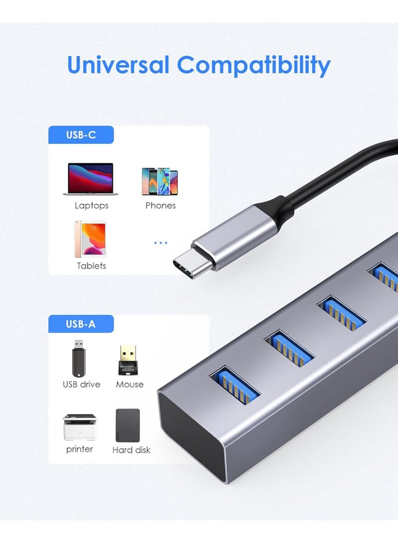 LENTION 4-in-1 USB C Hub, 4 USB 3.0 Ports, USB C to USB A Multiport Adapter for 2023-2016 MacBook Pro, Mac Air & Surface, iPad Pro, Chromebook, More,... - Image 5