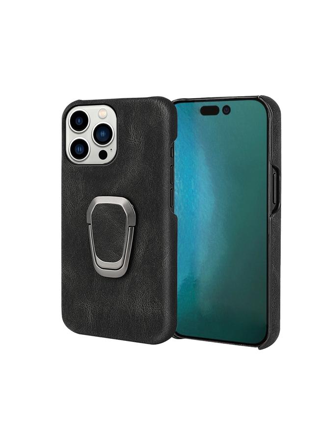 Ring Holder PU Phone Case For iPhone 14 Pro