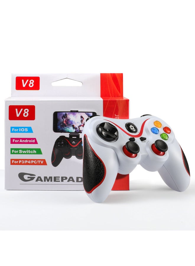 V8 All-in-one Wireless Bluetooth Gamepad Support PC Android Computer Switch Manufacturers-Product Color:V8 Black And Blue Belt Packing Bracket