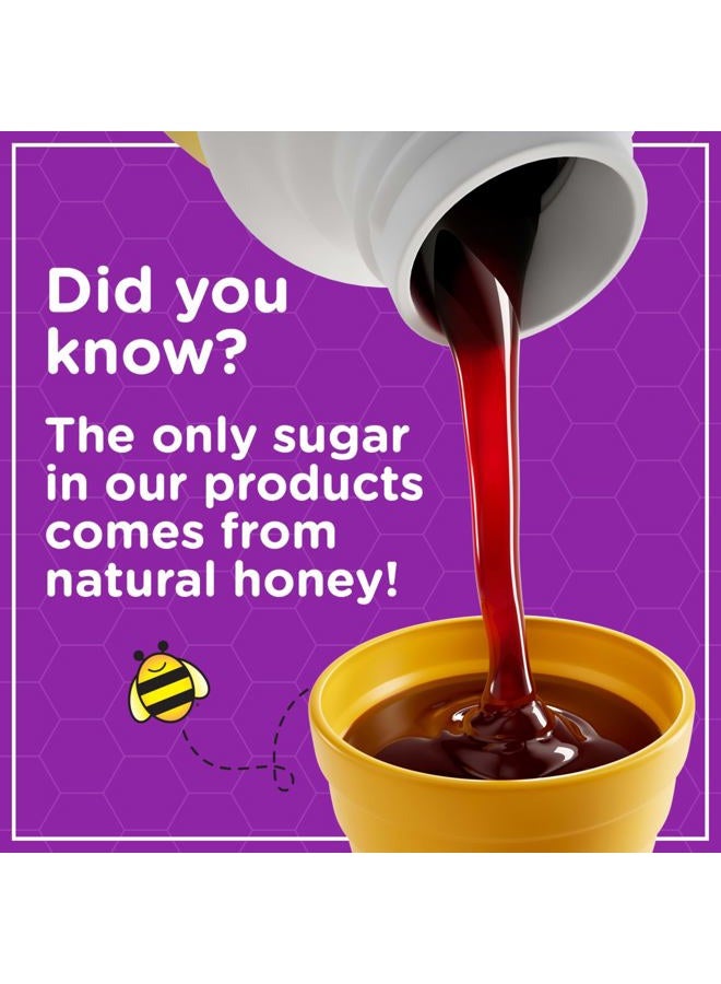 Zarbee's Children's Honey Cough Syrup + Immune Day & Night Value Pack, Daytime & Nighttime Toddler Cough Syrup with Dark Honey, Real Elderberry, Vitamin D, & Zinc, Mixed Berry, Two Pack, 2 x 4 fl. oz - Image 3