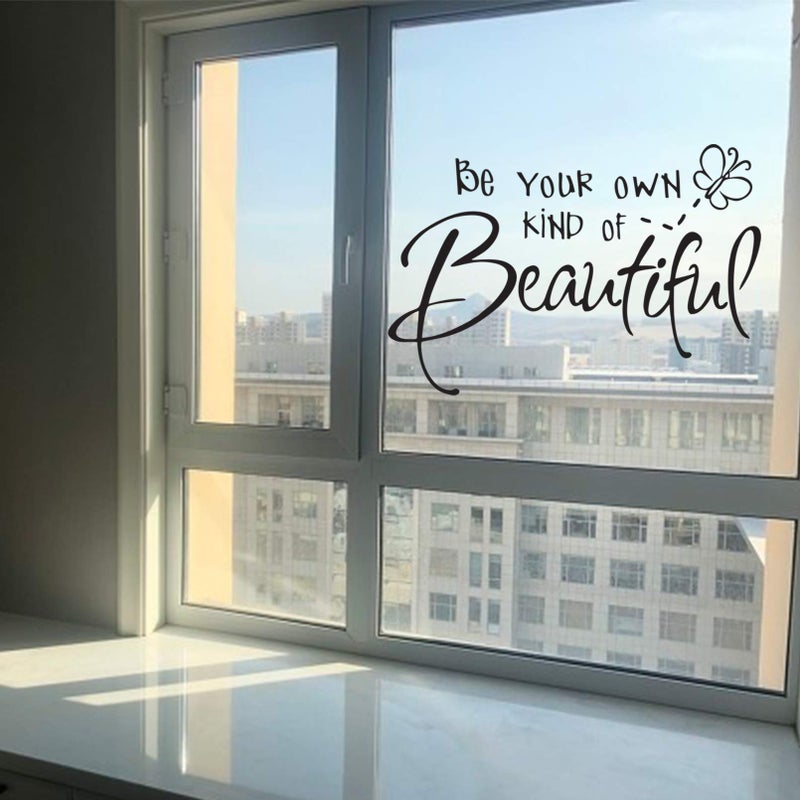 Lnrkai Be Your Own Kind of Beautiful Wall Stickers Quote, DIY Vinyl Butterfly Decal Wallpaper Wall Decor for Bedroom Teen Girl Home Decoration - Image 2