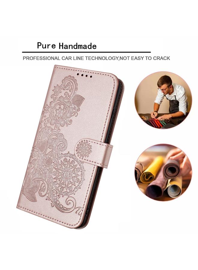 Zaboon Case For iPhone 13 Datura Flower Embossed Flip Leather Phone Case - Image 4