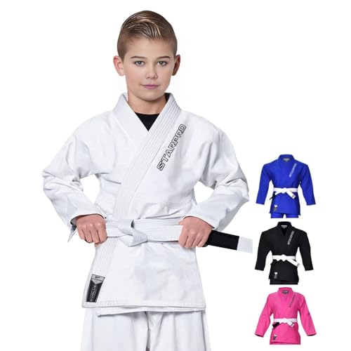 Starpro Kids BJJ Gi - Lightweight Brazilian Jiu Jitsu Uniform for Boys & Girls - Preshrunk Durable Training Gi with Free Belt - Image 1