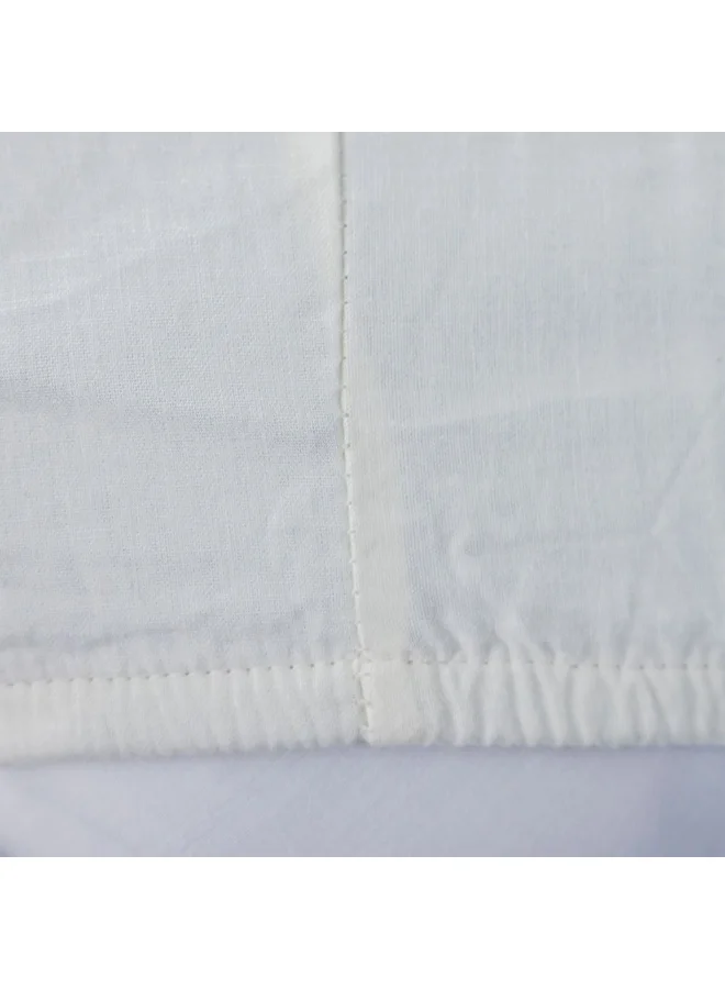 دانوب هوم طقم ملاءات سرير Bliss 2 قطن 144 TC مزدوج 120 × 200 + 25 سم، أوف وايت | 100% قطن