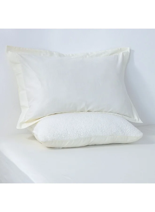 DANUBE HOME Bliss 2 - Piece 144 Tc Cotton Twin Fitted Sheet Set 120 X 200 + 25 Cm 50 X 75 Cm Off White | 100% Cotton - 144 Thread Count Bedding Set For Bedroom