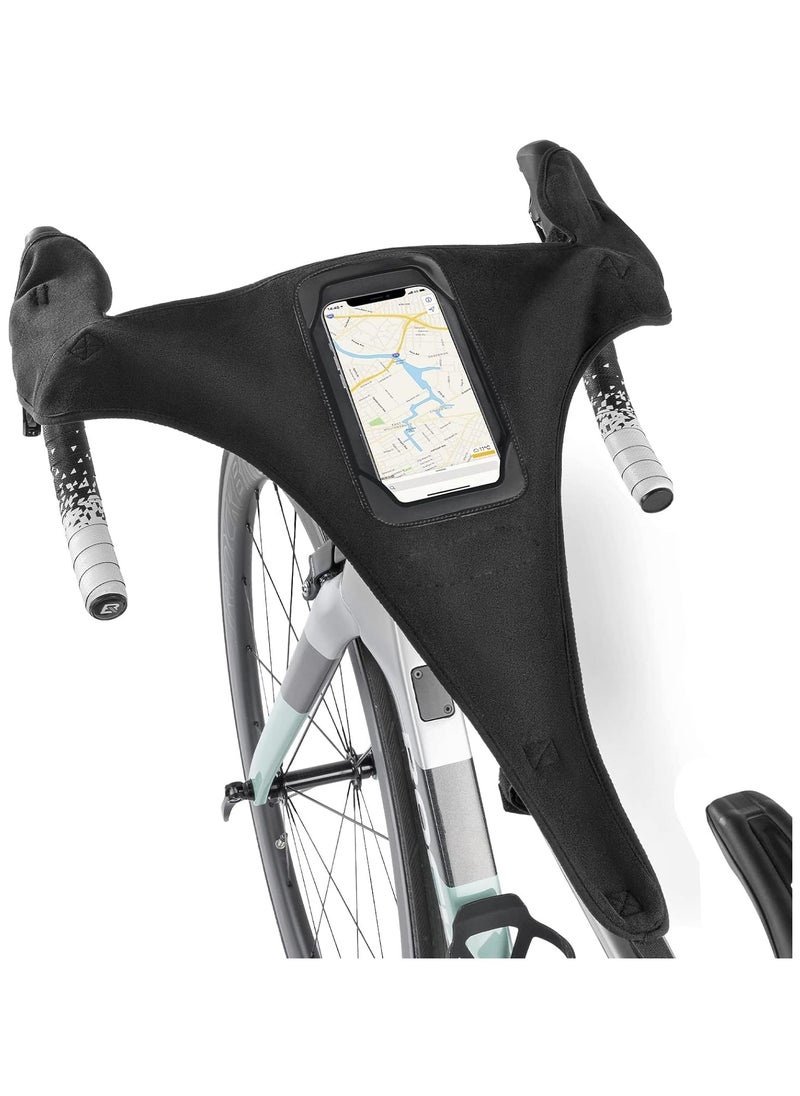 SYOSI - Bicycle Trainer Sweat Net Bike Frame Guard Absorbs Sweat Absorbs Prevent Bicycle from Corrosion Bicycle Trainer Roller Sweat Absorb Guard Strap Net Cover with Phone Pouch TPU Touch Screen - Image 1