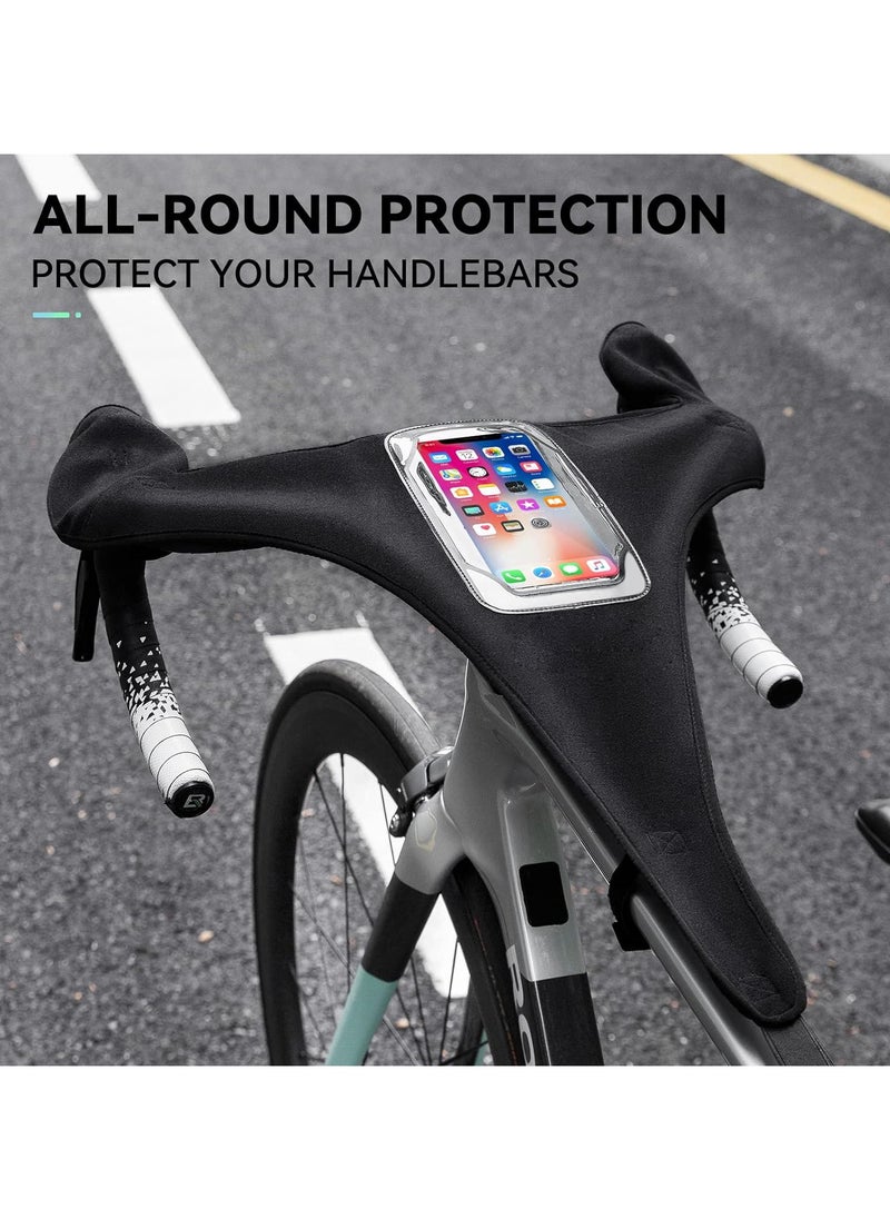 SYOSI - Bicycle Trainer Sweat Net Bike Frame Guard Absorbs Sweat Absorbs Prevent Bicycle from Corrosion Bicycle Trainer Roller Sweat Absorb Guard Strap Net Cover with Phone Pouch TPU Touch Screen - Image 1