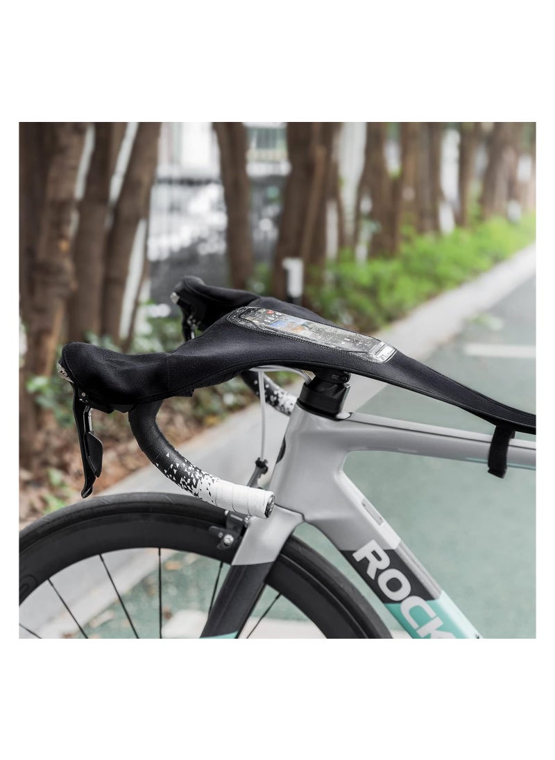 SYOSI - Bicycle Trainer Sweat Net Bike Frame Guard Absorbs Sweat Absorbs Prevent Bicycle from Corrosion Bicycle Trainer Roller Sweat Absorb Guard Strap Net Cover with Phone Pouch TPU Touch Screen - Image 1