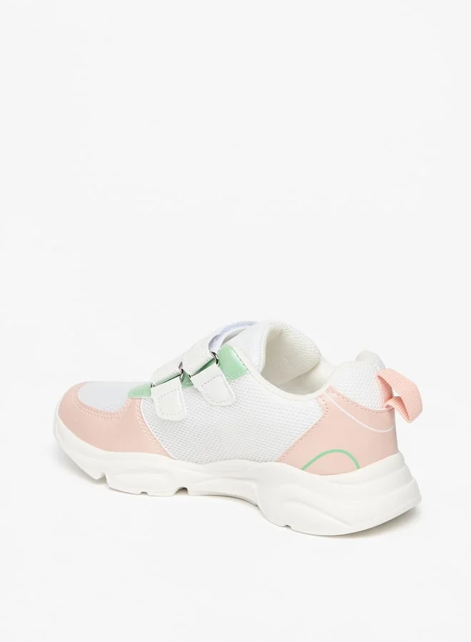Flora Bella By Shoexpress Girls Panelled School Shoes With Hook And Loop Closure