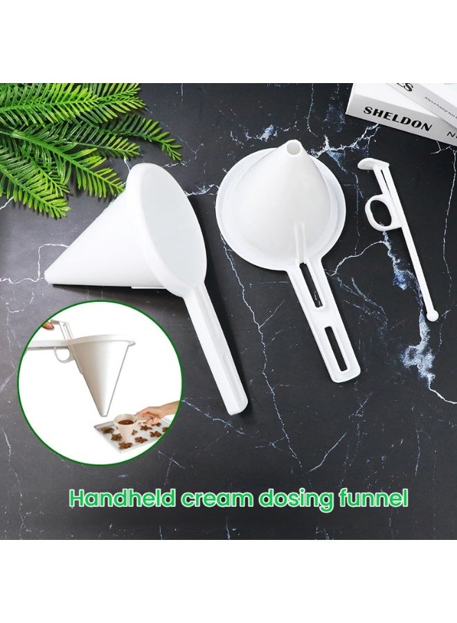 3 Piece Handheld Cream Dosing Funnel Set with Ergonomic Handle Perfect for Precise and Mess Free Ingredient Transfer in Baking and DIY Projects - Image 1