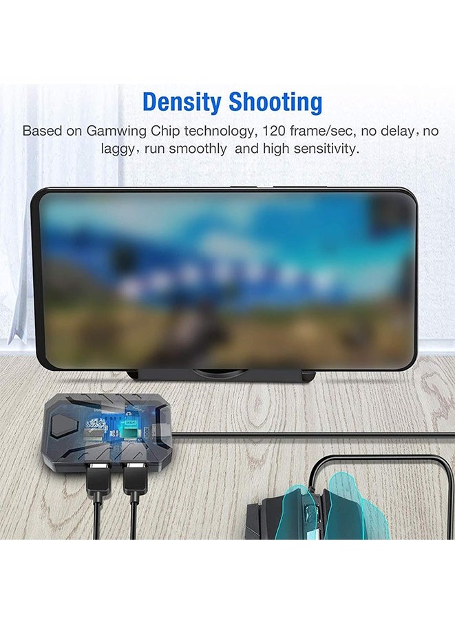 Portable Mobile Gaming Keyboard Mouse Converter Adapter MIX PRO, Mouse and Keyboard Adapter, with BT 4.0, USB2.0 High Output, Pack with Phone Stand, for Android/iOS