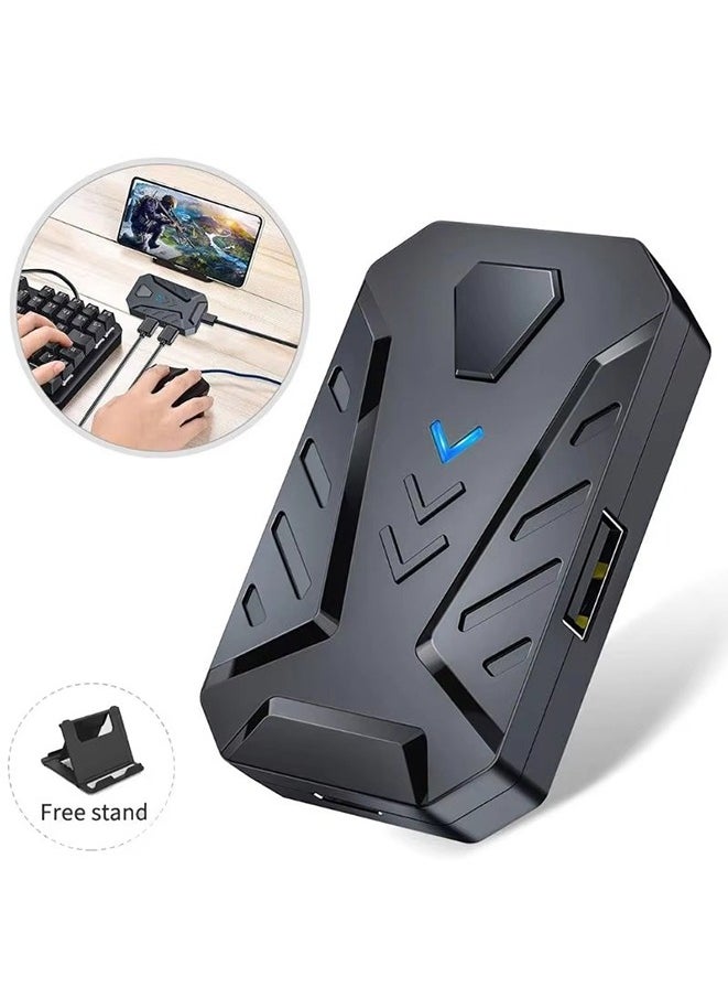 Generic Portable Mobile Gaming Keyboard Mouse Converter Adapter MIX PRO, Mouse and Keyboard Adapter, with BT 4.0, USB2.0 High Output, Pack with Phone Stand, for Android/iOS  - Image 1