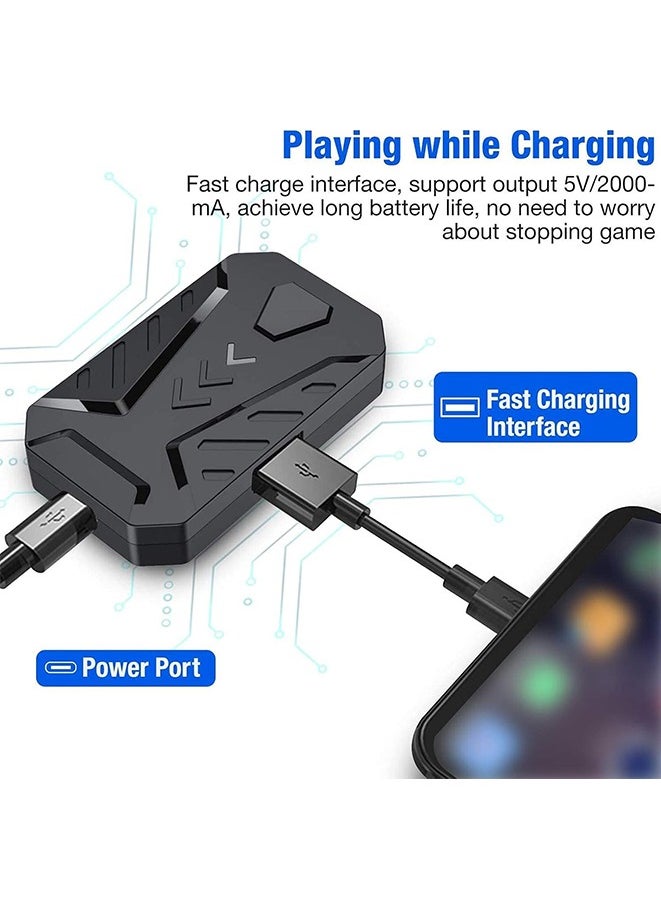 Portable Mobile Gaming Keyboard Mouse Converter Adapter MIX PRO, Mouse and Keyboard Adapter, with BT 4.0, USB2.0 High Output, Pack with Phone Stand, for Android/iOS