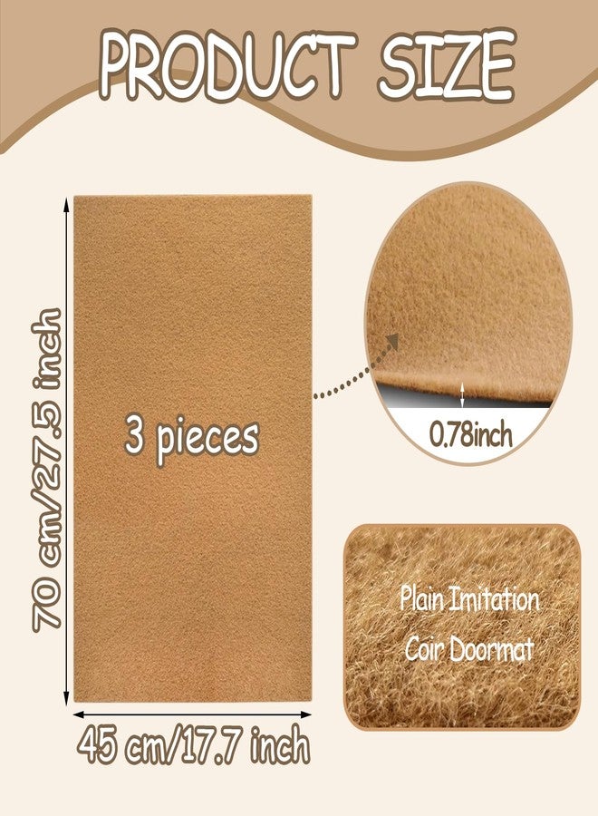 BMMN 3pack Coir Doormat, Artificial Blank Door Mats, Plain Door Mat for Painting, Welcome Doormat, Heavy Duty, Weather Resistant, for Indoor/Outdoor Use, Front Porch, Non Slip Rubber Backing 30x17'' - Image 2